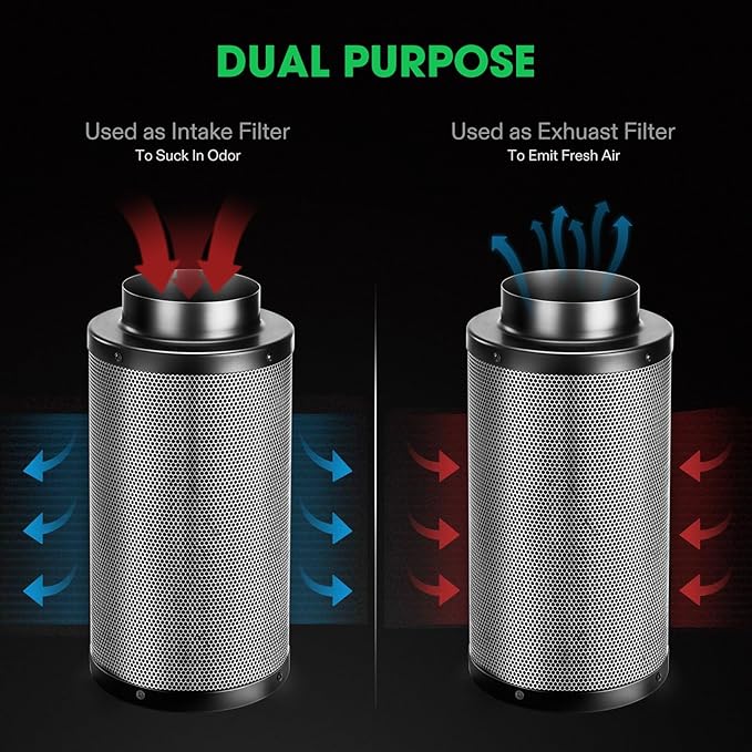 VIVOSUN 4 Inch Air Carbon Filter Smelliness Control with Australia Virgin Charcoal for Inline Fan Grow Tent Smelliness Scrubber Pre-Filter Included Reversible Flange 4 x 12 Black