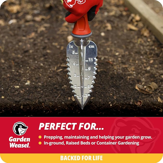 Garden Weasel 3-Piece Hand Tool Combo Set | Trowel Transplanter and Cultivator | Heavy Duty Lawn and Garden Set Digging Planting and Weeding | 91370-Q