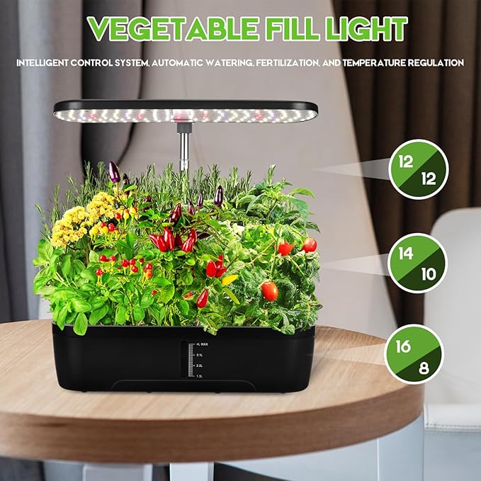 Sosoport 1set Indoor Hydroponics Garden Grow Plant Growing Kit for Indoor Gardening Multi-Porous Design for Easy Vegetable Cultivation Us Compatible