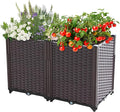 Raised Garden Bed Planters for Outdoor Plants Raised Beds for Gardening Plastic Planter Raised Beds for Planting Outdoor Plant Vegetables Flowers Fruits and Plants 31.5(L) x 15.7(W) x 20.4(H)