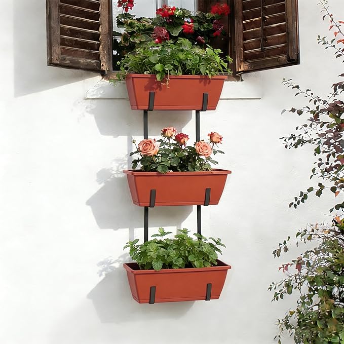 OYEAL Railing Planter Box Raised Garden Bed