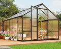 8x10 FT Greenhouse Greenhouses for Outside Polycarbonate Greenhouse with Aluminum Frame Lockable Door and Ajustable Roof Vent for Backyard Green Houses for Outside Garden Backyard Patio