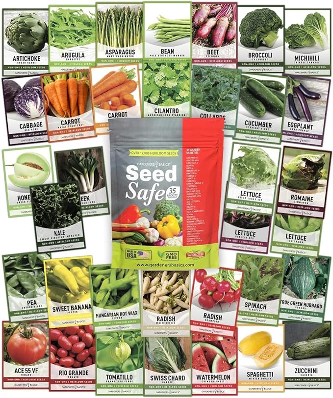 Ultimate Survival Seed Kit – 140 Heirloom Non-GMO Varieties | Over 73000 Seeds for Planting Vegetables Herbs &amp Flowers | Emergency Food Preparedness &amp Long-Term Storage