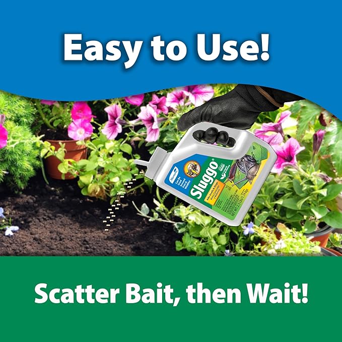 Monterey Sluggo Snail &amp Slug Killer Bundled with Measuring Spoon - OMRI Listed for Organic Gardening - Wildlife and Pet Friendly - 2.5 lb jug