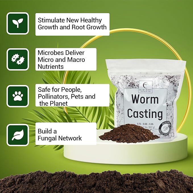Elm Dirt Plant Juice Bloom Juice &amp Worm Castings Bundle - Organic Fertilizer for All Plants - Indoor &amp Outdoor Organic Plant Food and Soil Enhancer for Houseplants Vegetables &amp Gardens -
