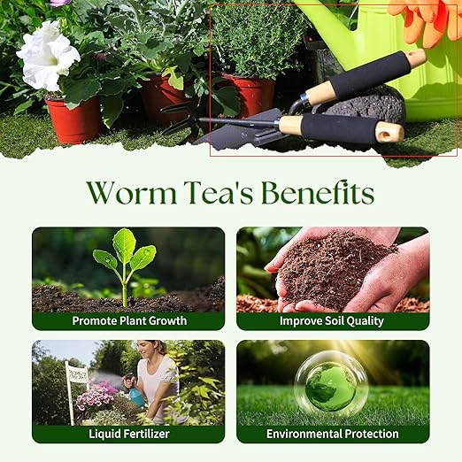 The Environet Worm Tea for Gardening Nuritish Fertilizer for Vegetables Flowers and Herbs (32 oz (1 Quart))