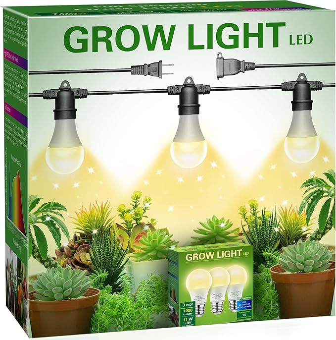 Briignite LED Grow Light Bulb &amp 3 Hanging Grow Light