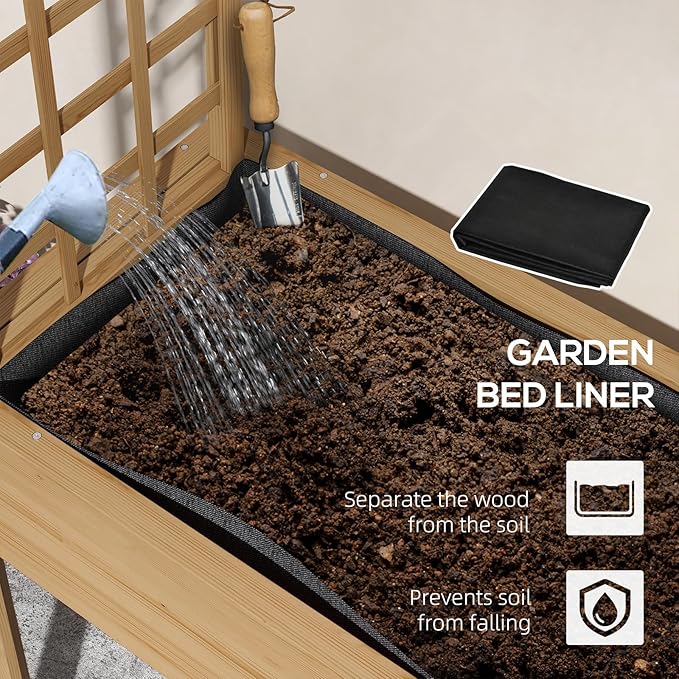 Raised Garden Bed4x2x1ft Oval Metal Planter Box for Planting Outdoor Plants Vegetables Planters Beds Boxes Flower Pots Large Gardening Yard with Legs Porch Window