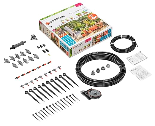 Gardena Starter Set Flower Pots M Automatic: The Micro-Drip System Starter Set for Seven pots and Three troughs (13002-20)