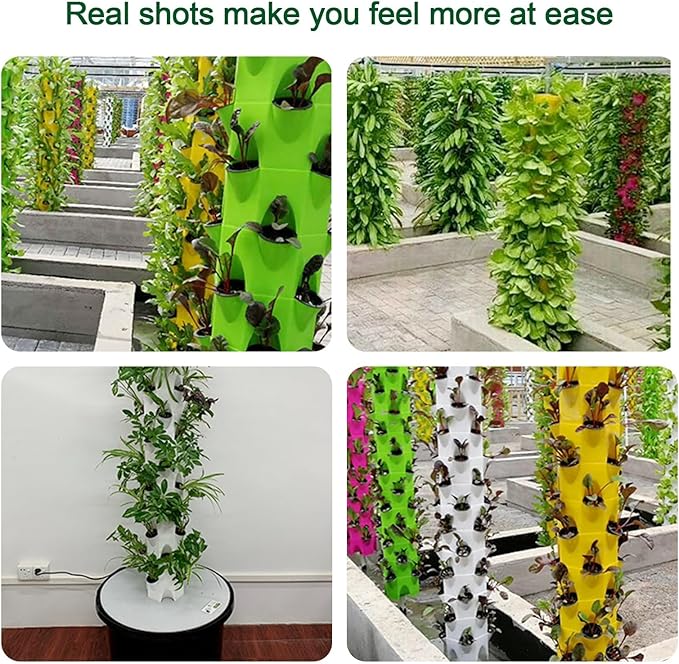 1 Hydroponic Tower 32/48 Hole Vertical Aeroponic Tower Hydroponics Growing System with Hydrating Pump Soilless Culture for Commercial Farm Home Growing(125cm/50in)