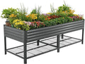 Elevated Raised Garden Bed- Jumbo Series 3' x 8' Outdoor Planters Boxes with Legs &amp Storage Rack for Patio 2000+ Lbs Weight Capacity Raised Beds for Gardening Herbs Vegetables Flowers Modern G