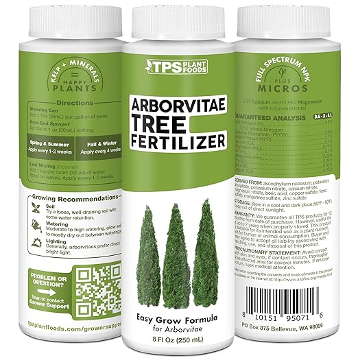Arborvitae Tree Fertilizer – Liquid Plant Food for Fuller Green Foliage Faster Growth &amp Stronger Root Development 1 Gallon