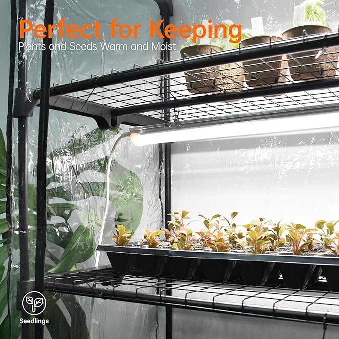 Bstrip Indoor Greenhouse with Grow Light 29.5 L×13.8 W×71 H and 27.2x19.9x61.8