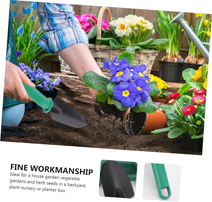 10-Piece Garden Tool Set Case with Floral Patterns Plastic Material Lightweight Tool Box for Stainless Steel for Potted Plants Flower Beds