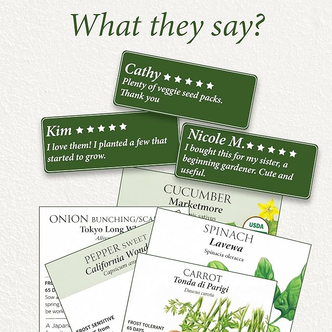 Botanical Interests: Container Garden Seed Bundle - 12 Individual Seed Packets: Non-GMO Compact Vegetable &amp Flower Seeds: Grow Your Own Food in Pots &amp Small Spaces