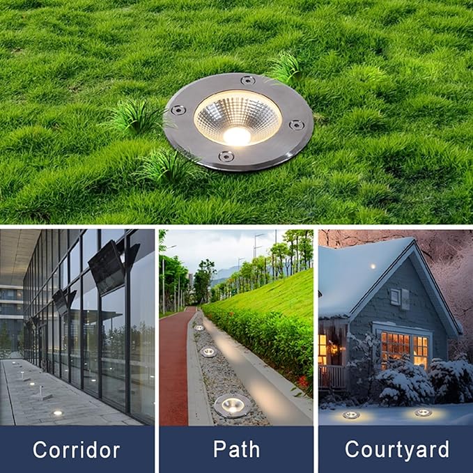 Underground Light Recessed Ground Light IP66 Waterproof AC85-110V LED Buried Lights for Garden Pathway Deck Step Stairs Driveway Landscape Spotlight