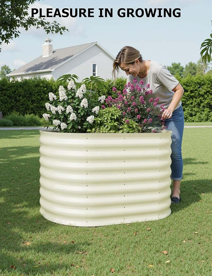 4x2x2 ft Raised Garden BedGalvanized Raised Planter Boxes Outdoor with Easy Assembly Large Garden Bed for Vegetables Fruits FlowerRaised Garden BedGreen