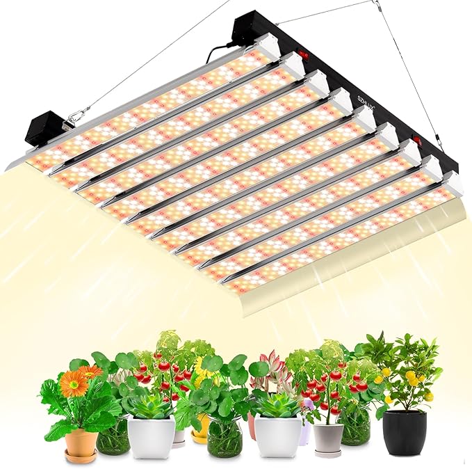 SZHLUX 400W LED Grow Light 4×4ft Coverage with Double Switches Full Spectrum Grow Light for Indoor Plants Sunlight Plant Light 864 LEDs for Hydroponic Seedling Veg and Bloom Greenhouse