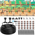 120FT Drip Irrigation Kit for Garden Quick-Connect Raised Bed Watering System with 1/2 &amp 1/4 Plant Accessories Drip Line Kit for Greenhouse Raised Bed DIY Micro Sprinklers Set for Yard Outs