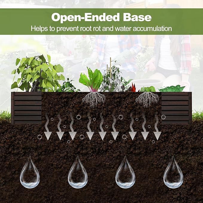 S AFSTAR 8 x 4 x 1 ft Metal Raised Garden Bed Above Ground Garden Bed with Open-Ended Base Reinforced Bracket Large Outdoor Planter Box Rectangular Rise Garden Beds Veggies Flower Herb Fruit (2)