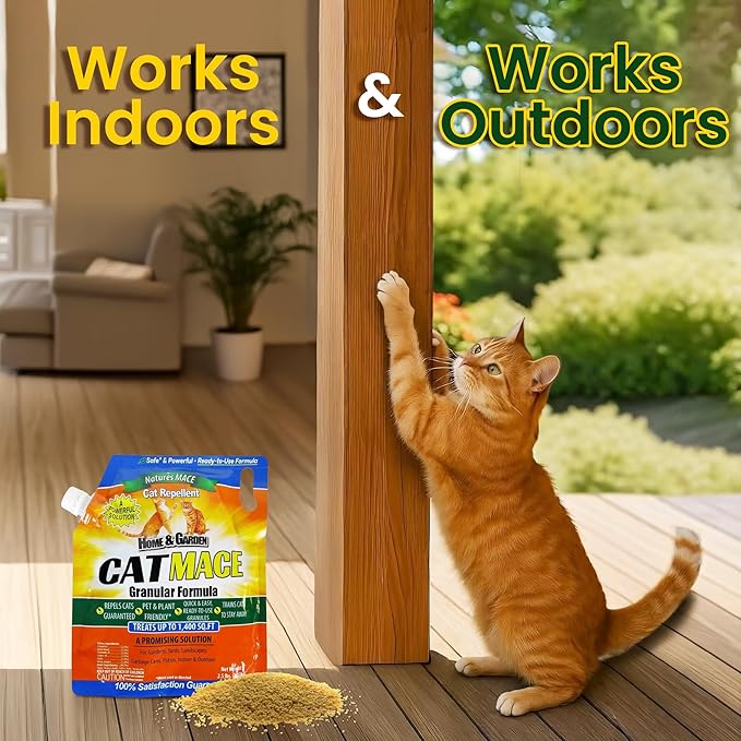 Nature's Mace Cat Mace 2.5lb Granular Cat Repellent Outdoor to Keep Cats Away Keep Cats Out of Yard Permanently with Consistent Use for Garden Plants No-Dig Stray Deterrent