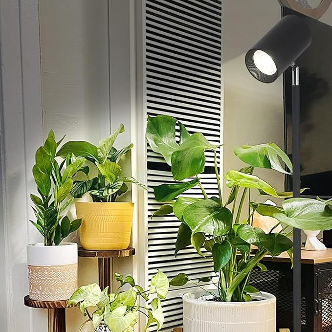 HMVPL 40W Grow Lights Stand for Indoor Plants Full Spectrum Standing Plant Light for Indoor Growing with COB Plant Light Bulb 4/8/12H Timer Tall Growth Floor Lamp for Large Plant (6 Level Height)