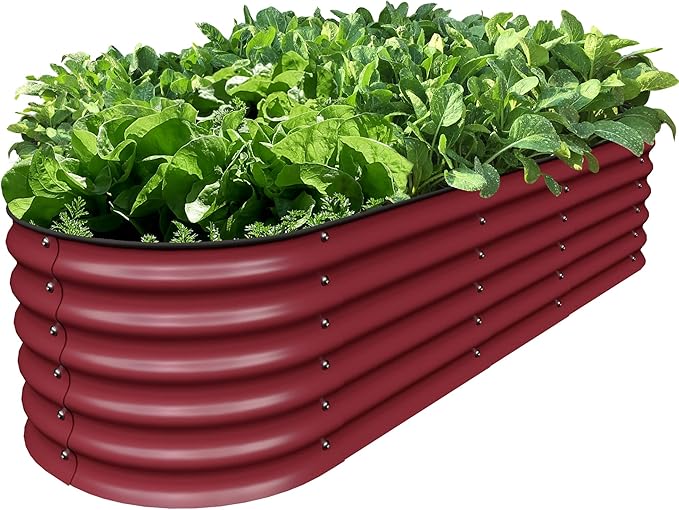 Olle Galvanized Raised Garden Beds Outdoor 17 Tall 12 in 1 Planter Raised Beds for Growing Herbs Vegetables Flowers Raised Garden Beds Barn Red