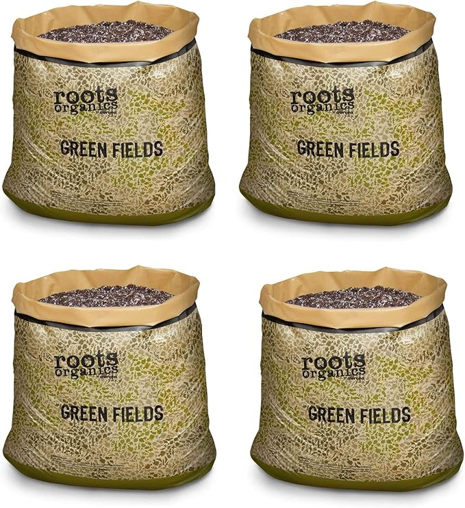 Roots Organics ROGF Green Fields Hydroponic Nutrient-Based Gardening Potting Soil for Plants Flowers and Outdoor Gardens 1.5 Cu Ft (4 Pack)