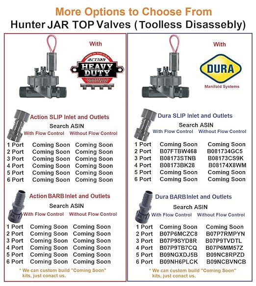 Hunter PGV101-MM 6 Zone Dura Manifold Valve Kit with Flow Control - Slip PGV101G (6 Zone)