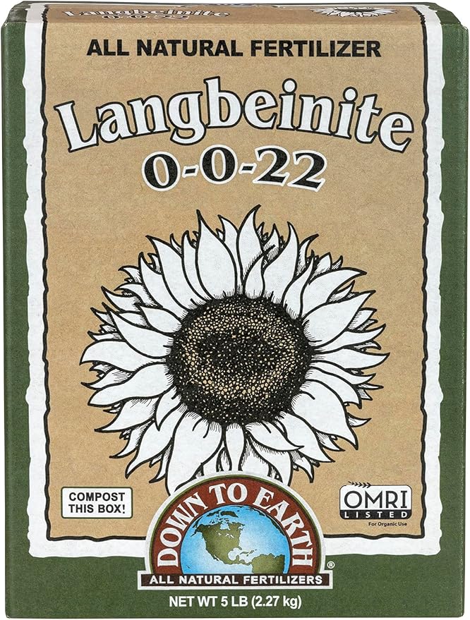 Down To Earth All Natural Fertilizers Organic Langbeinite Potassium Magnesium Sulfate (K-Mag) Granular Plant Food 0-0-22 5 lb