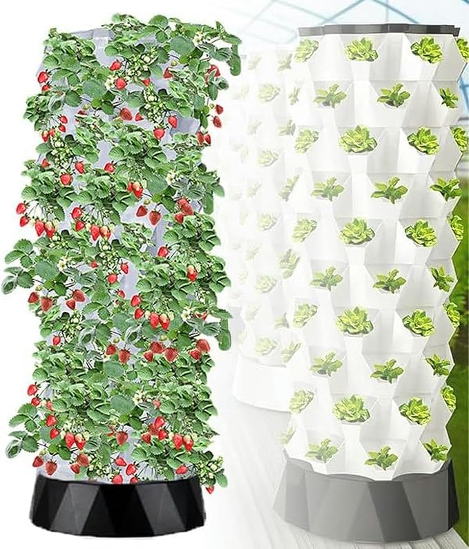 Intelligent Vegetable Growing Machine Abs Material + Timer Hydroponic Growing for Fruits and Vegetables Aeroponic Tower for Seeding Beds48p