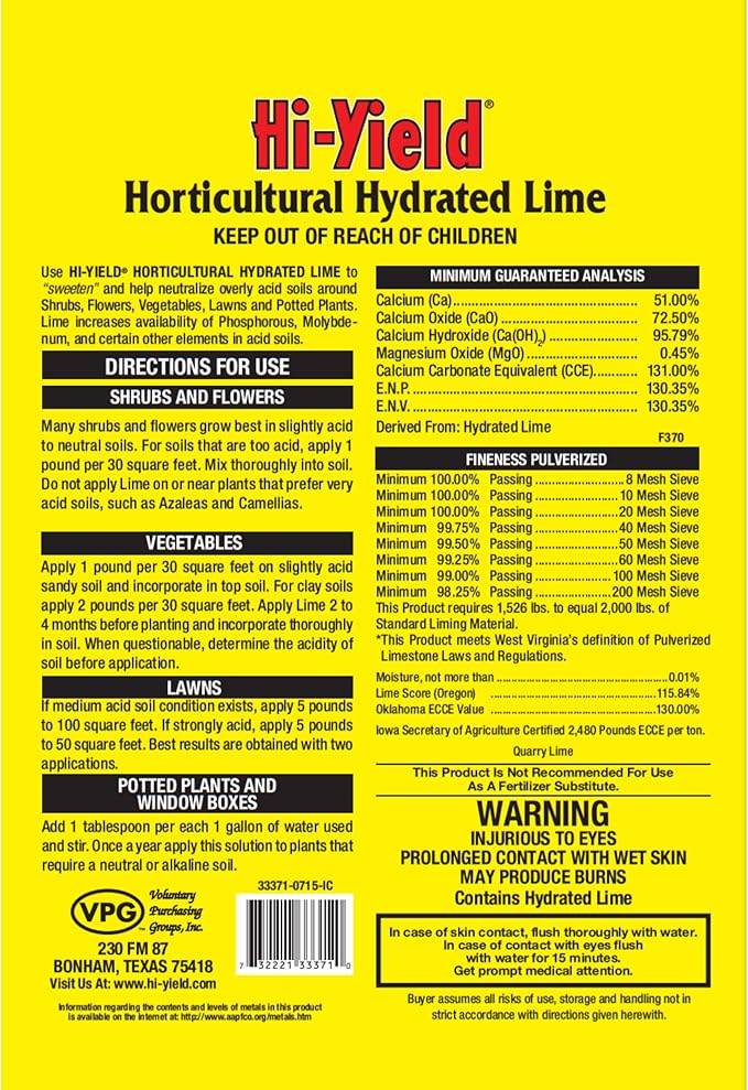 Hi-Yield (33371) Horticultural Hydrated Lime (5 lbs.)