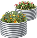 FRIZIONE 2-Pack 3x2FT Tall Round Raised Garden Bed for Vegetables Outdoor Garden Raised Planter Box Backyard Patio Planter Raised Beds for Flowers Herbs Fruits