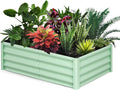 PeakPursuit Raised Garden Bed 6x3x1 FT Metal Raised Garden Beds Outdoor Rectangular Planter Box for Planting Plants Vegetables and Flower Green