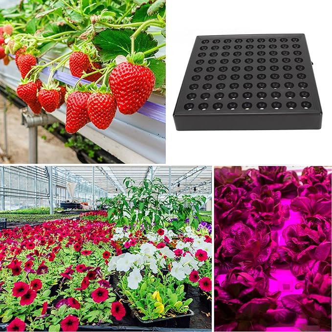 LED Grow Light Panel Full Spectrum High Efficiency Luminescent Plant Grow Light for Covered Grow Tent Greenhouse Vegetables and Blooming Seeds Hydroponics(USA 81 Beads)