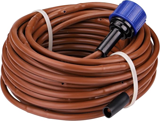 Raindrip R567DT Drip Irrigation Watering Kit for Vegetable Gardens Includes 50 feet of 1/4-Inch Dripline 3/4-Inch FHT Adapter 10 Hold-Down Stakes 1 End Plug