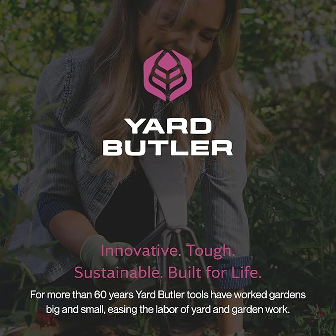 Yard Butler ITT-4T Terra Tiller Hand Cultivator - Essential Gardening Tool for Yardwork - Power-Coated Steel Construction - Comfortable Grip - Long-Lasting - Rust-Resistant