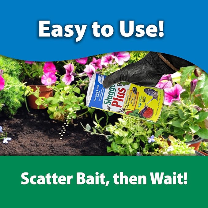 Monterey Sluggo Plus Bundled with Measuring Spoon - Snail &amp Slug Killer Plus Controls Other Insects OMRI Listed for Organic Gardening - 1 lb
