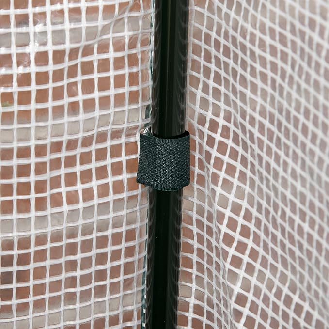 Outsunny Raised Garden Bed with PE Greenhouse Cover Outdoor Elevated Wood Planter Box for Herbs and Vegetables Use for Patio Backyard Balcony 48 x 22 x 46 inch Dark Gray