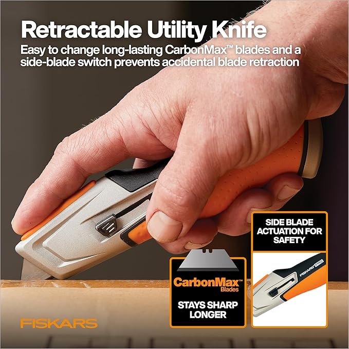Fiskars Home Essentials Tool Kit with PowerGear Lopper Shears Bypass Pruner Folding Saw with 2 Blades IsoCore Hammer and Utility Knife for Indoor Use and Outdoor Gardening (6 Piece Kit)