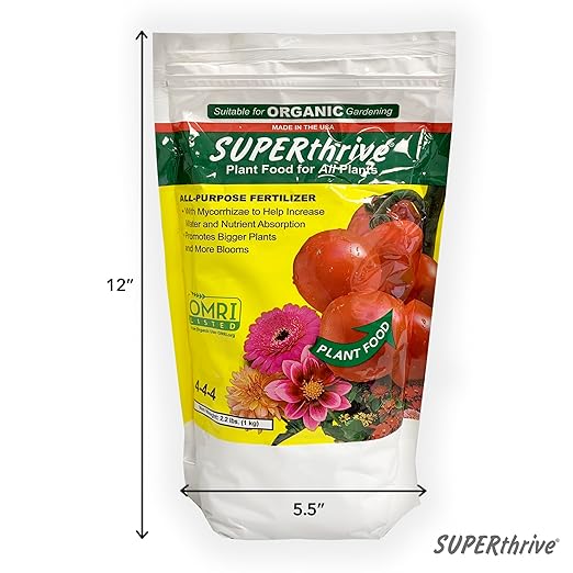 SUPERthrive Organic All-Purpose Plant Food Solid Granular 4-4-4 (3 Pack)