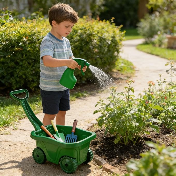 7 Divisions Fun Educational Tool Set for Juvenile Gardeners to Develop Responsibility Coordination and Nature Love ABS and Wood Tools