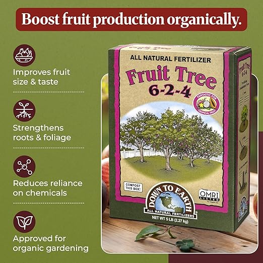 Down to Earth Organic Acid Mix 4-3-6 &amp Fruit Tree Fertilizer 6-2-4 Bundle | Nourishes Acid-Loving Plants &amp Fruit Trees | Organic Ingredients for Healthy Growth &amp Abundant Harvests | 5 LB E