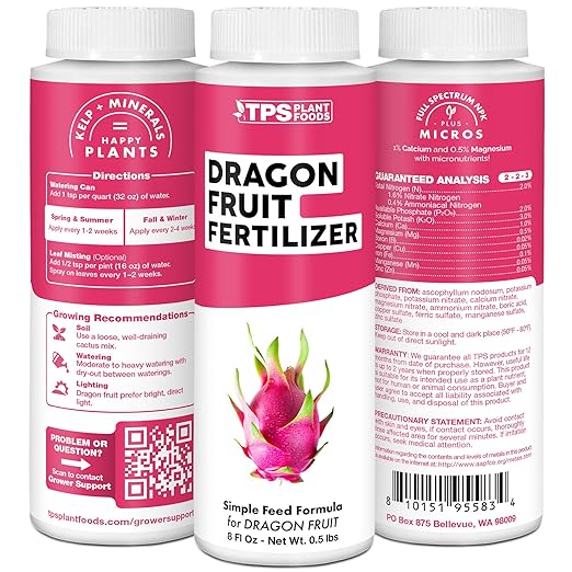 Dragon Fruit Fertilizer – Liquid Plant Food for Bigger Fruit Better Flowering &amp Stronger Root Development 32 oz