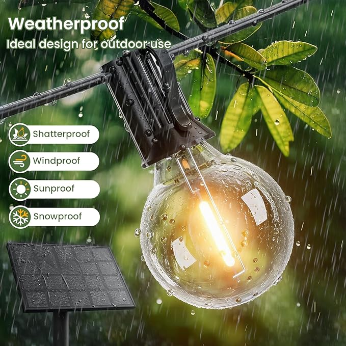 Svater 6 Pack Landscape Lighting + 75FT G40 Solar String Lights Outdoor with Remote