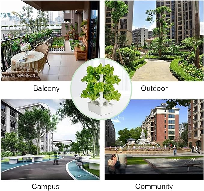 Indoor Hydroponic Growing System Freestanding Planting Tower SetPlant Vertical Hydroponics Hydroponic Planter for Herb VegetableA