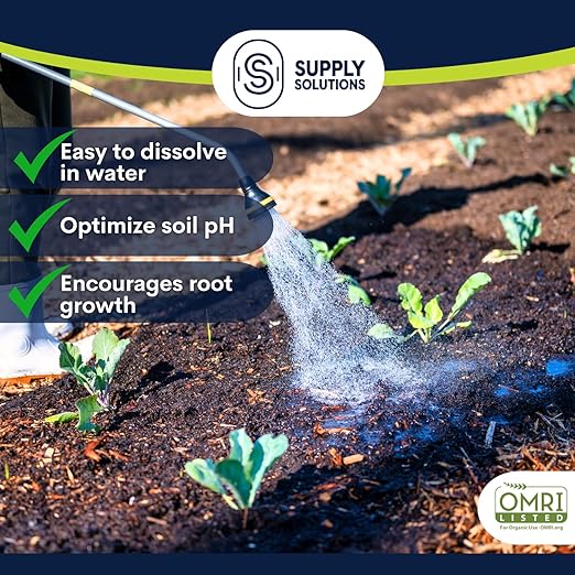 Supply Solutions Premium 97 Solution Grade Gypsum - Fast Acting Gypsum for Soil - Organic Calcium Sulfate Dihydrate - Gypsum Powder for Root Growth Lawns Mushroom Cultivation (10lbs)
