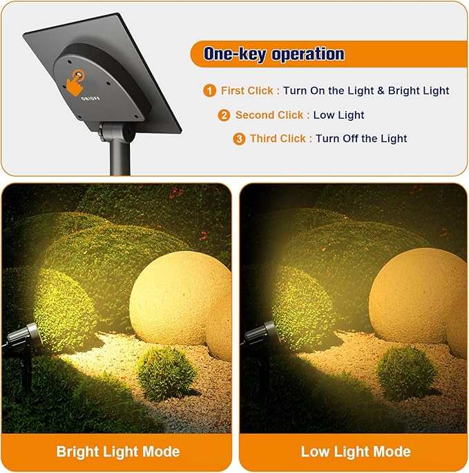 APONUO 4-in-1 Solar spot Lights and 16.4ft Extension Cord