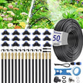 50FT 5/16 inch 360° Adjustable Drip Irrigation Kits Automatic Garden Watering Misting Atomizing System with 16pcs Bendable Nozzles for Yard Lawn Plant Greenhouse Garden(5/16 inch Hose)