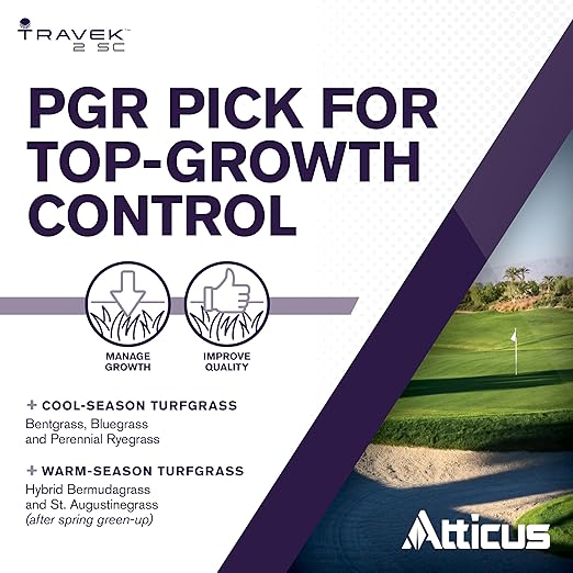 Atticus Travek 2 SC Plant Growth Regulator for Lawn (128 OZ) - Slow Turfgrass Growth Suppress POA - Paclobutrazol 22.9%